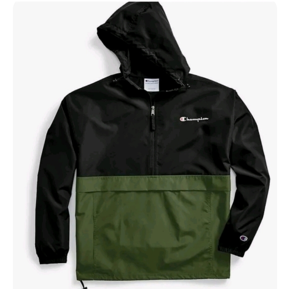 Champion Other - Champion Men's Half Zip Hooded Jacket Windbreaker Sz S green.NWOT